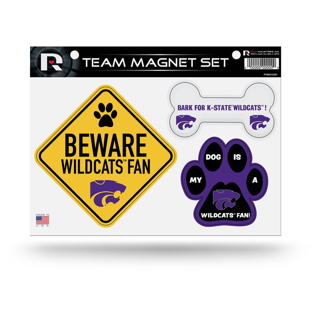 Kansas State Wildcats Pet Dog Magnet Set Beware Fan