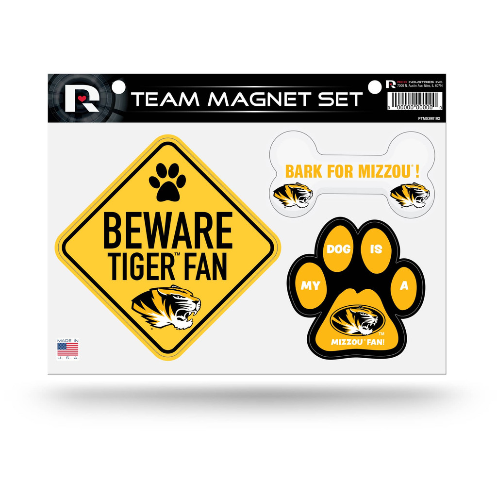 Missouri Tigers Pet Dog Magnet Set Beware Fan