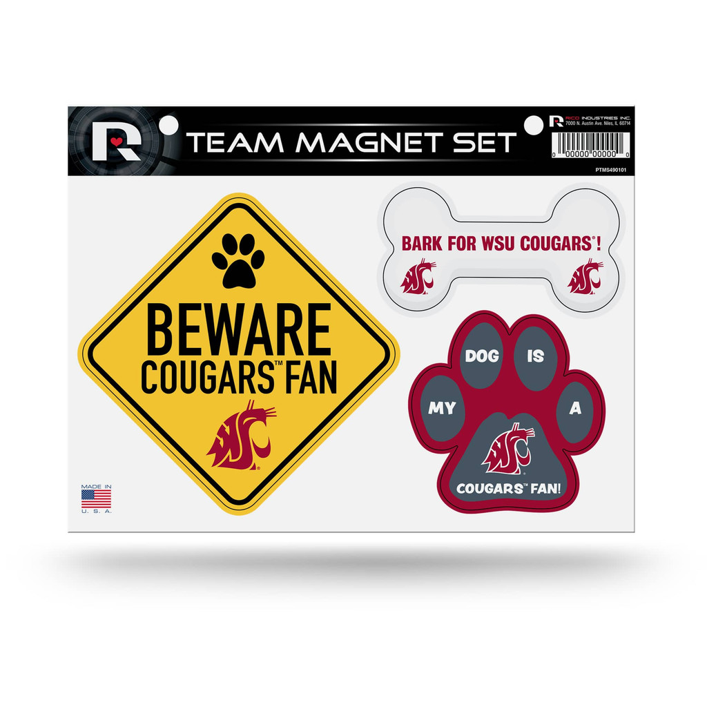 Washington State Cougars Pet Dog Magnet Set Beware Fan