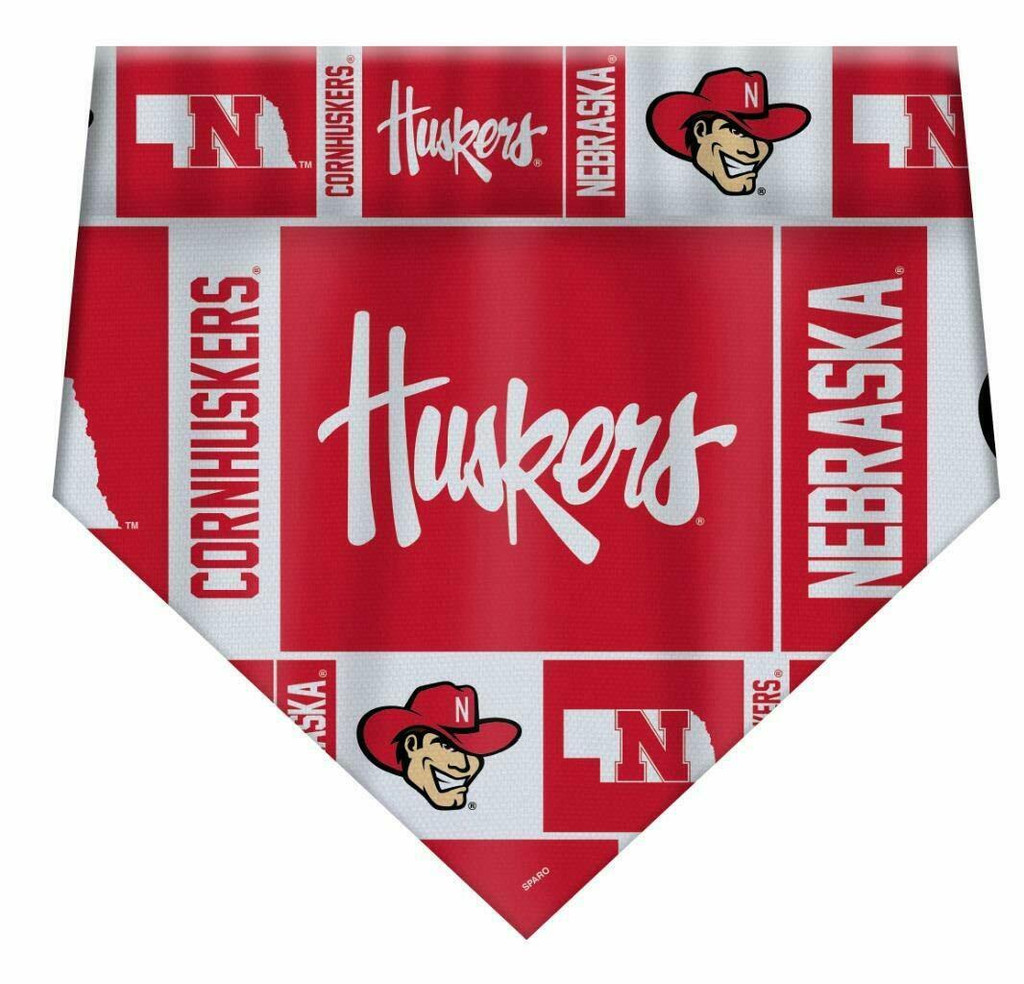 Nebraska Huskers Dog Cat Bandana Premium Over Collar