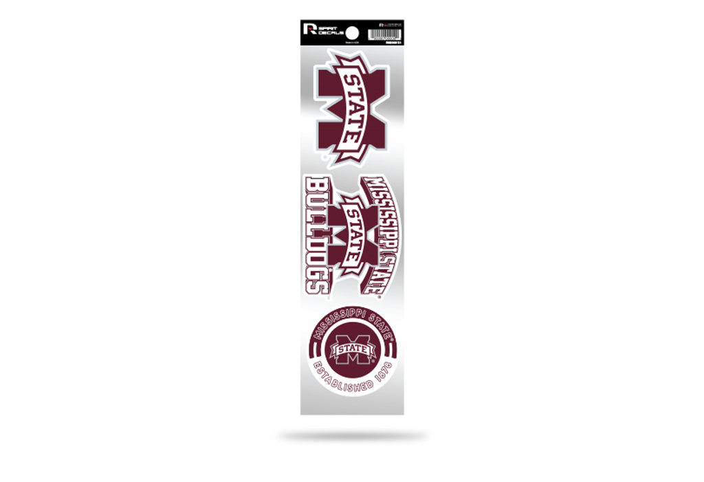 Mississippi State Bulldogs 3pc Retro Spirit Decals Premium Throwback Stickers