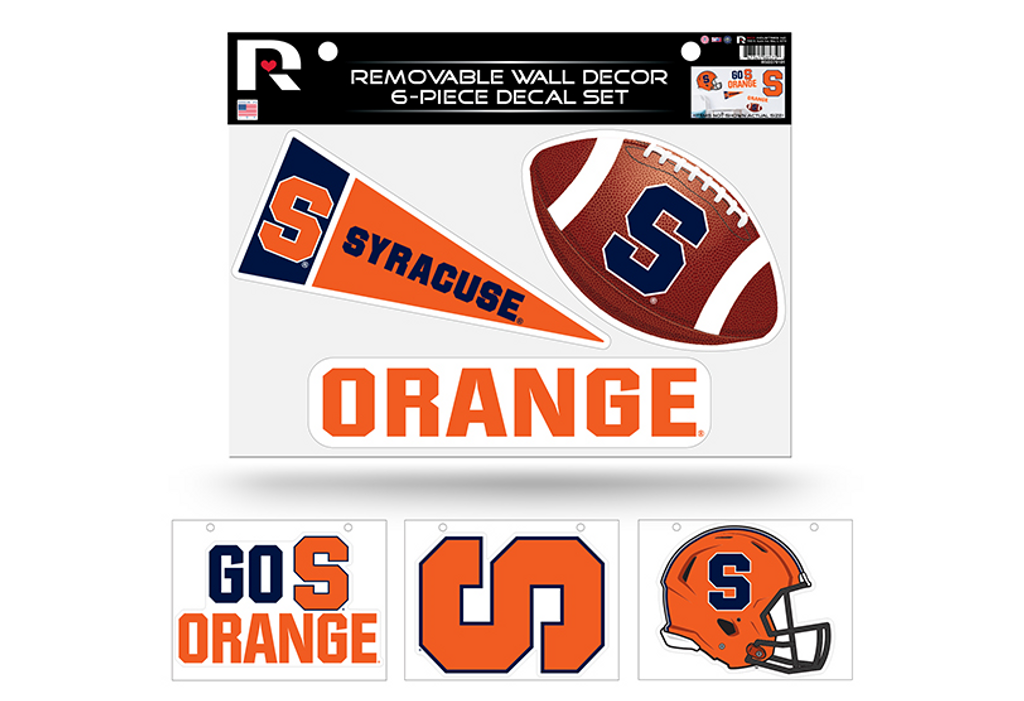 Syracuse Orange Removable Wall Decor 6pc Set Premium Decals