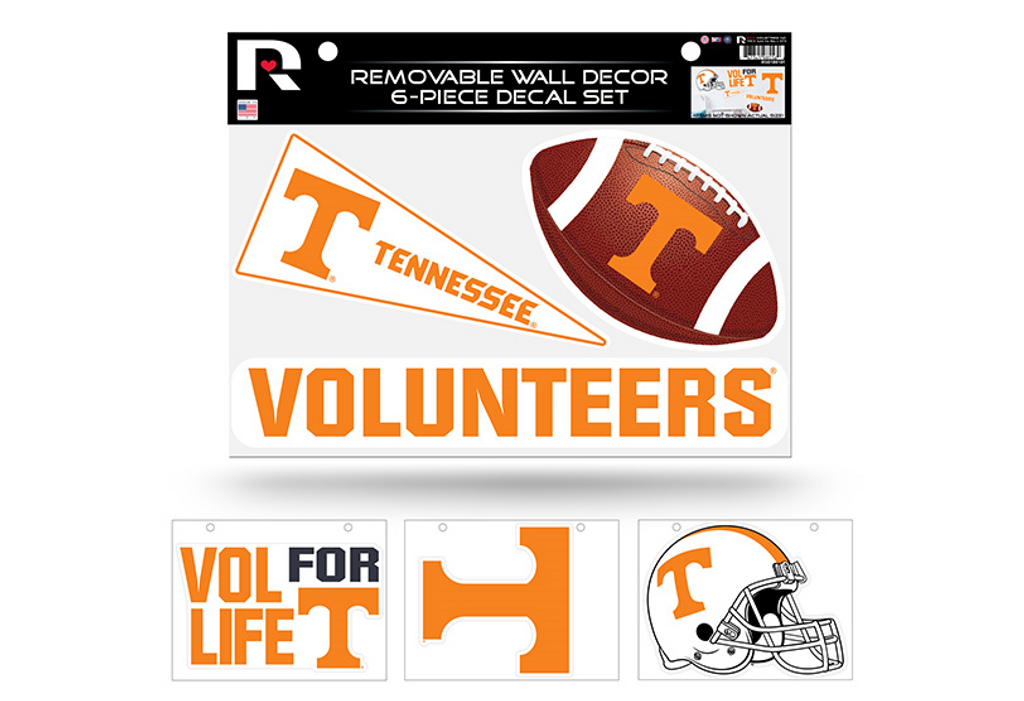 Tennessee Vols Volunteers Removable Wall Decor 6pc Set Premium Decals