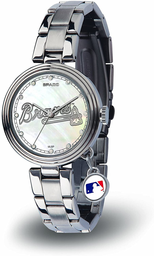 Atlanta Braves Women's Charm Watch Mother Of Pearl