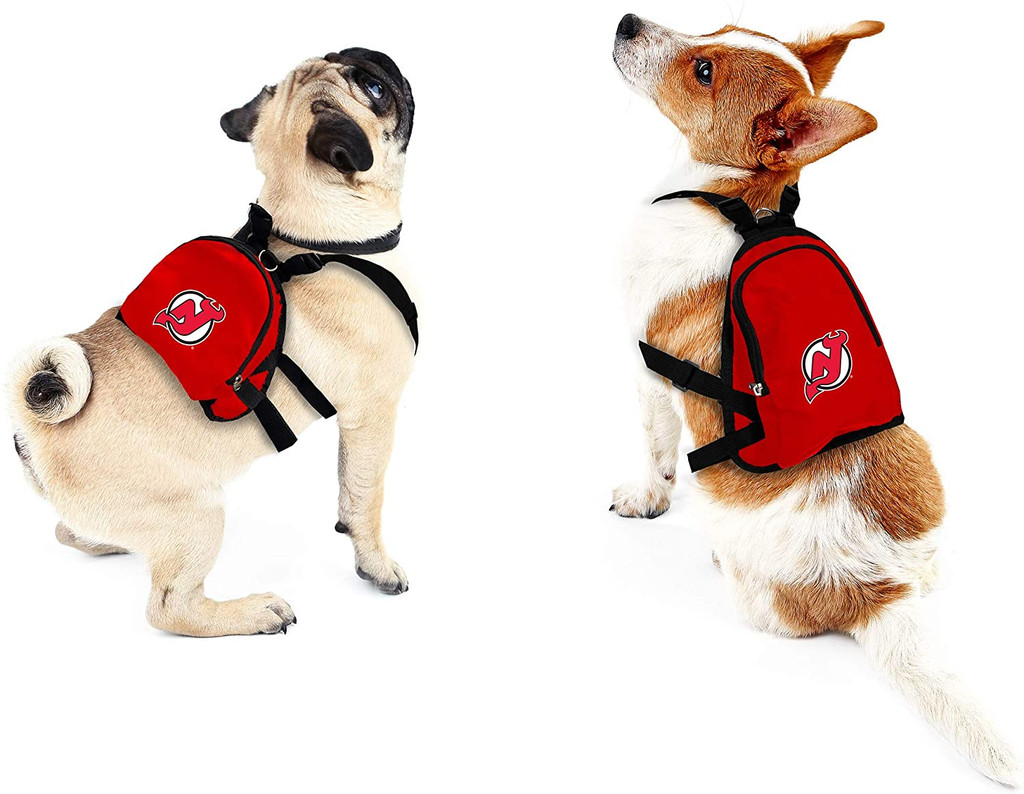 New Jersey Devils Dog Cat Mini Backpack Harness w/ Leash  