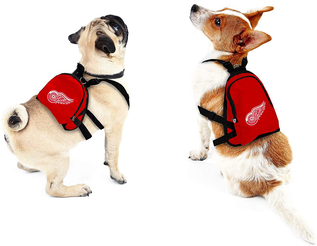 Detroit Red Wings Dog Cat Mini Backpack Harness w/ Leash  