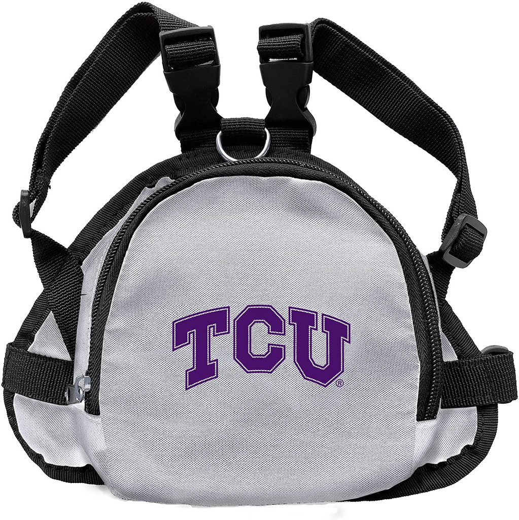 TCU Horned Frogs Dog Cat Mini Backpack Harness w/ Leash  