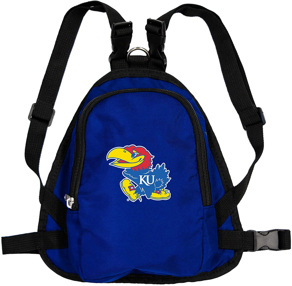 Kansas Jayhawks Dog Cat Mini Backpack Harness w/ Leash  