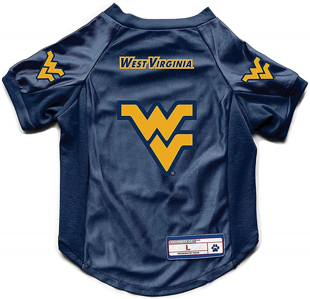 West Virginia Mountaineers Dog Deluxe Stretch Jersey Big Dog Size