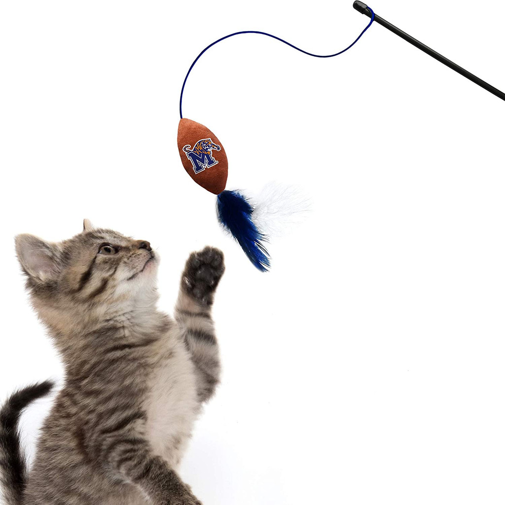 Memphis Tigers Cat Football Toy Wand Interactive Teaser