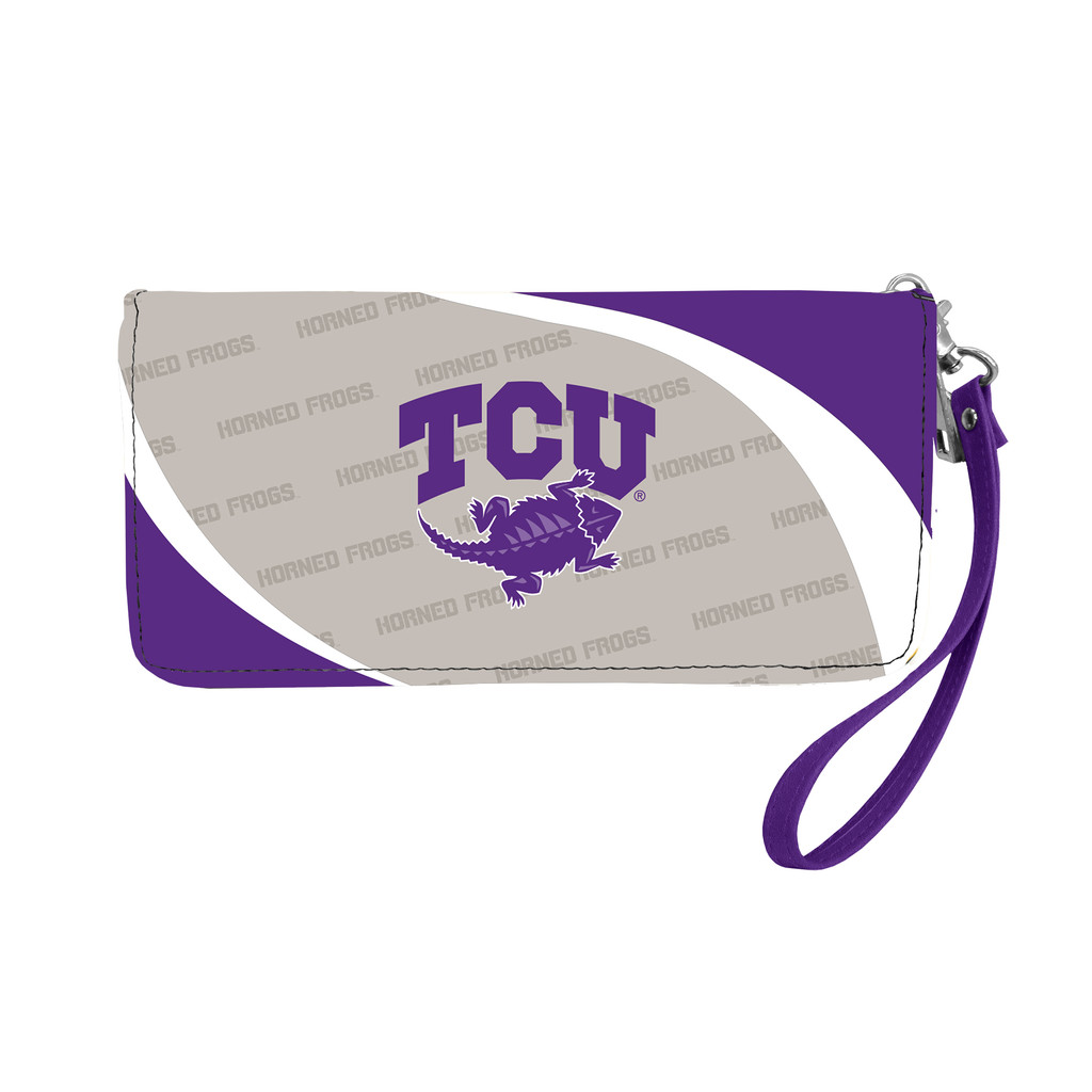TCU Horned Frogs Curve Zip Organizer Wallet Wristlet