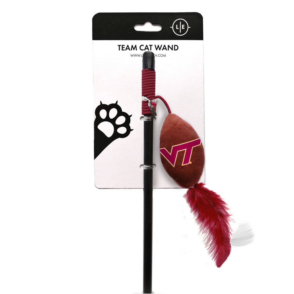 Virginia Tech Hokies Cat Football Toy Wand Interactive Teaser