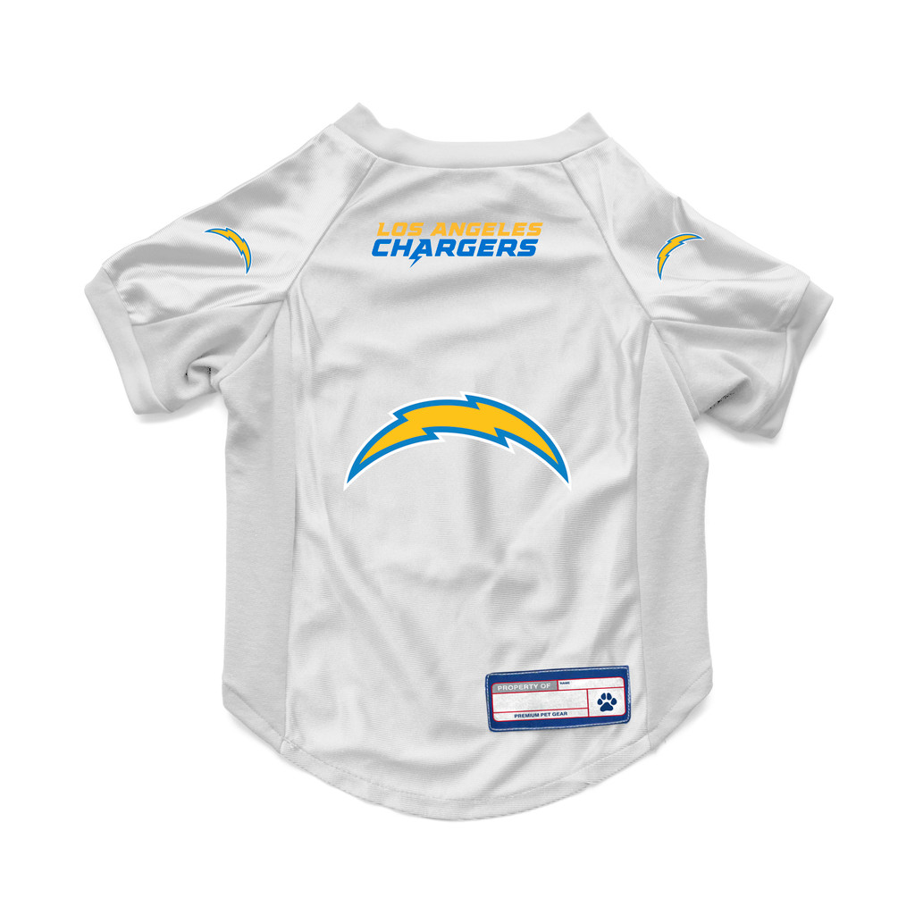 Los Angeles Chargers Dog Cat Deluxe Stretch Jersey White