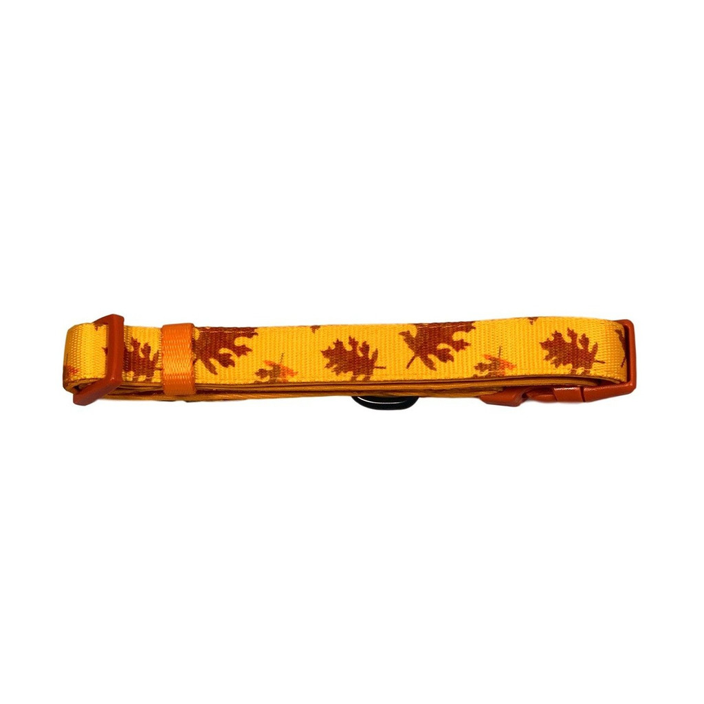 Fall Leaves Premium Dog Collar Adjustable Poly/Neoprene Pumpkin Spice