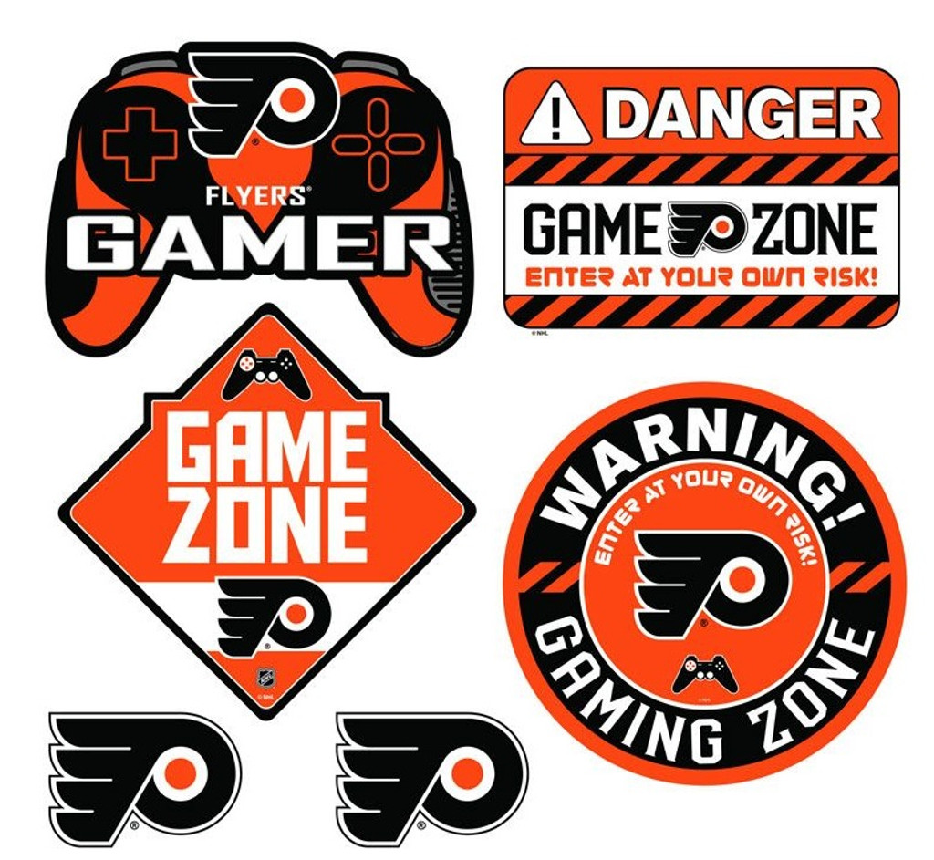 Philadelphia Flyers Gamer Repositional Wall Decals 6pc Set Textured 12x14