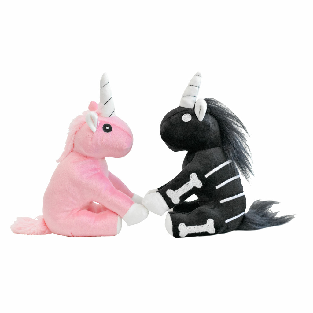 X-Ray Unicorn Duo Dog Toy Set Plush Halloween Skeleton w/ Squeakers