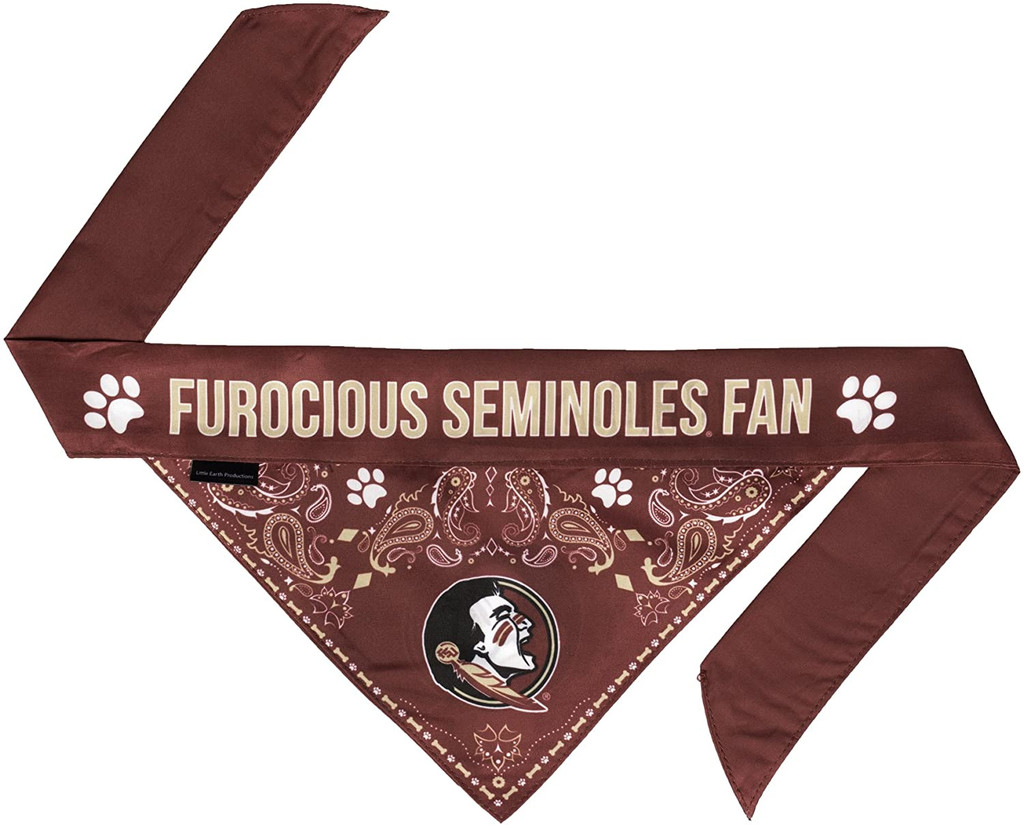 Florida State Seminoles Dog Cat Tie Bandana Furocious Fan Reversible