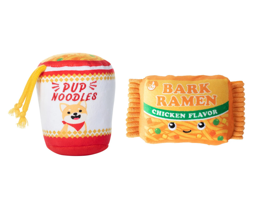 Nothin' But Noodles Dog Toy 2pc Interactive Hide Treats Plush Set