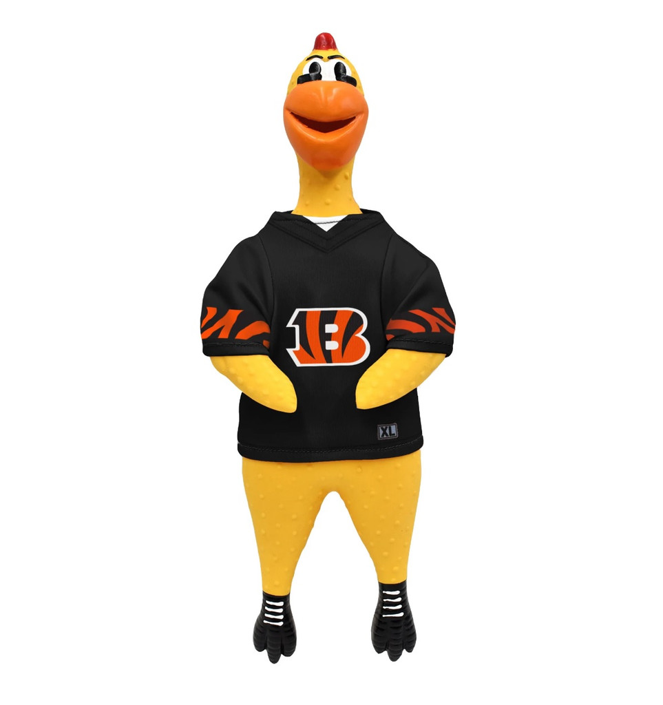 Cincinnati Bengals Rubber Chicken Dog Toy w/ Clucker Licensed