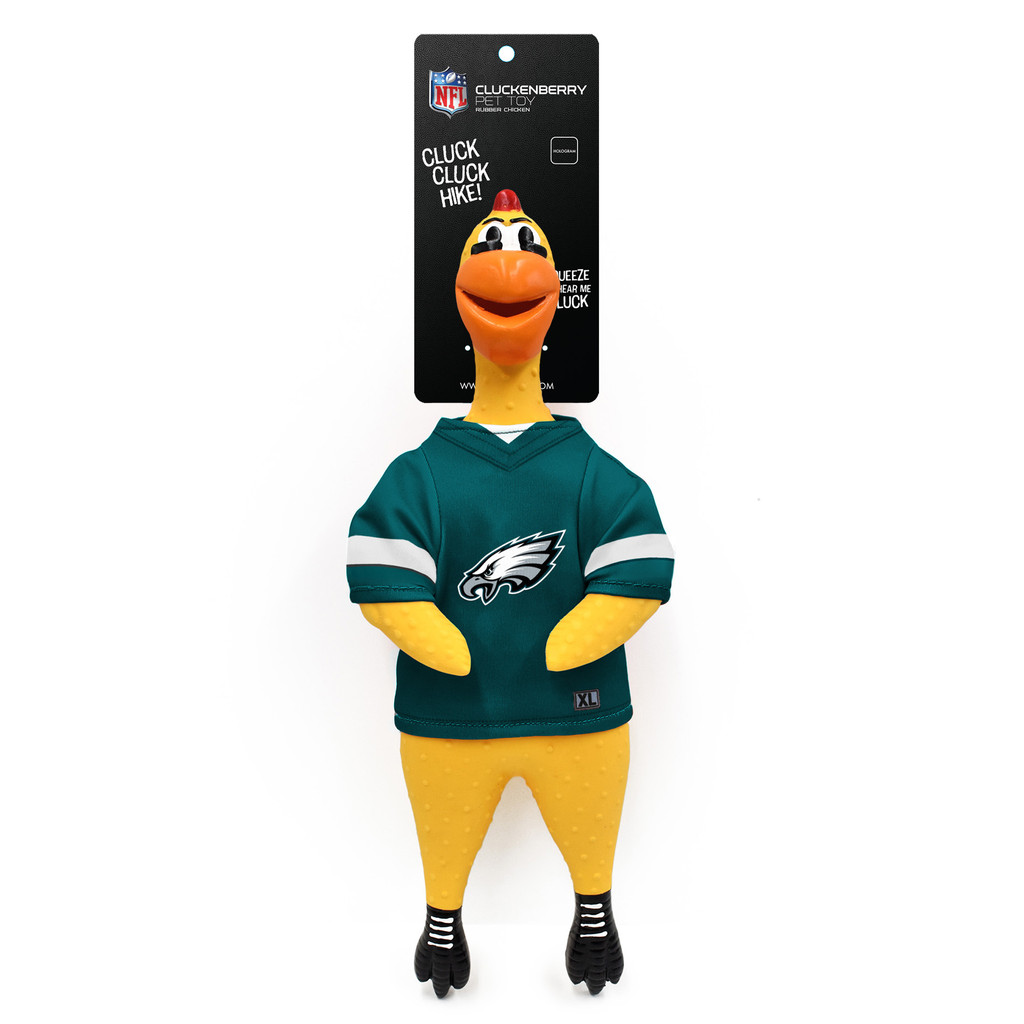 Philadelphia Eagles Rubber Chicken Dog Toy w/ Clucker Licensed