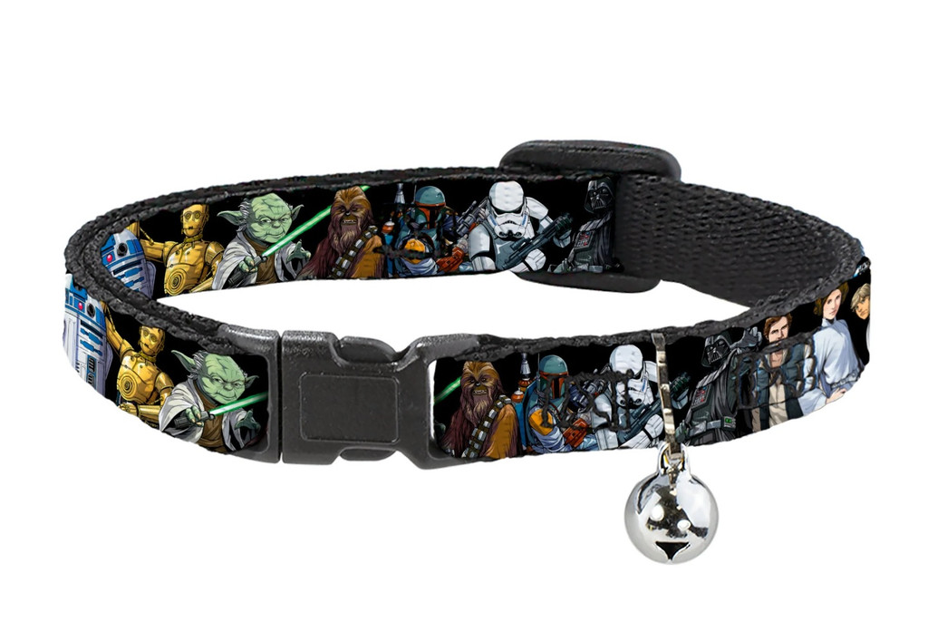 Star Wars Cat Collar Classic Poses Yoda R2D2 Premium Breakaway w/ Bell 