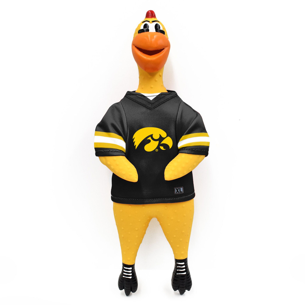 Iowa Hawkeyes Rubber Chicken Dog Toy w/ Clucker Licensed