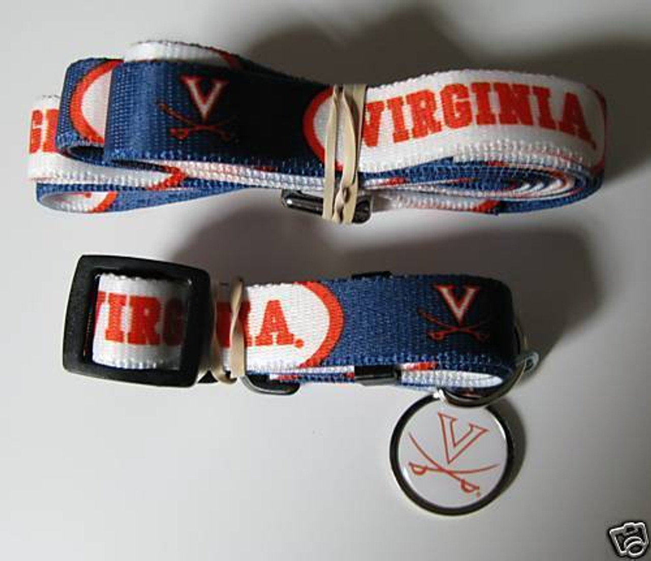 Virginia Cavaliers 3pc Pet Set Leash Collar ID Tag