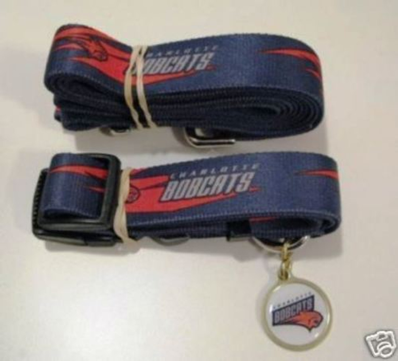 Charlotte Bobcats Dog 3pc Pet Set Leash Collar ID Tag