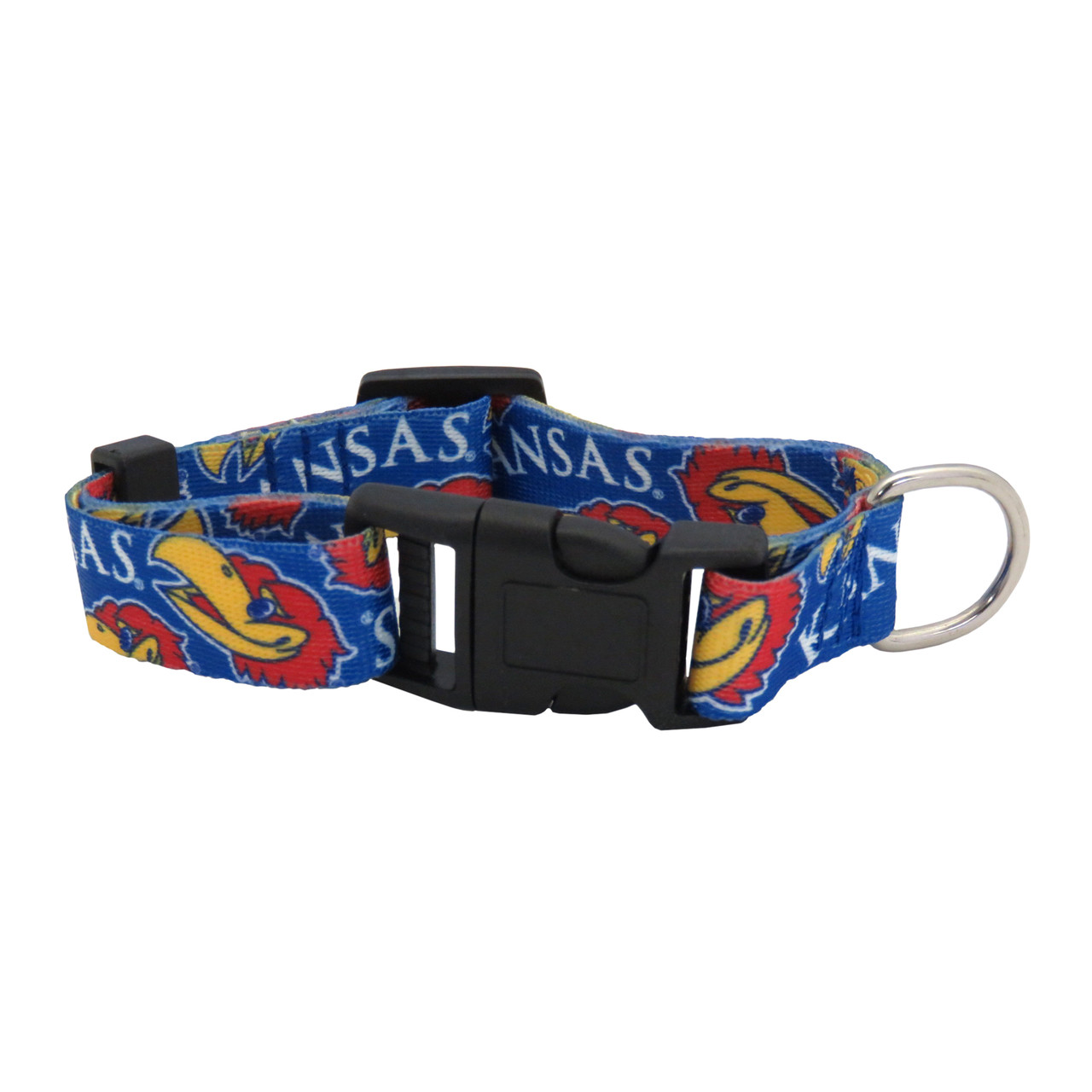 Kansas Jayhawks Dog Pet Adjustable Nylon Logo Collar 