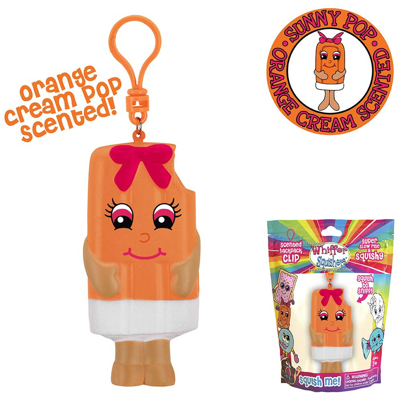 Scented Orange Creamsicle Backpack Clip Sunny Pop Whiffer Squisher