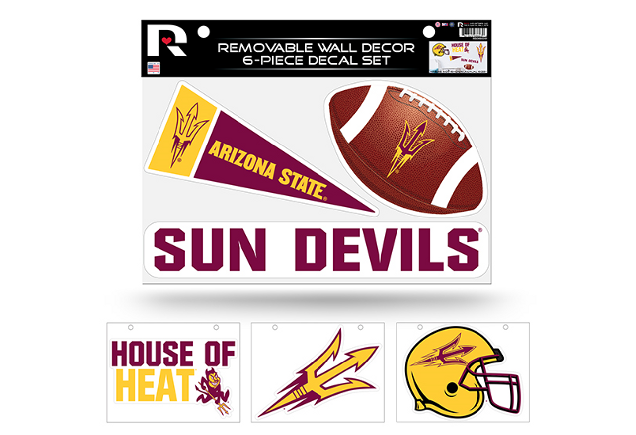 Arizona State Sun Devils Removable Wall Decor 6pc Set Premium Decals
