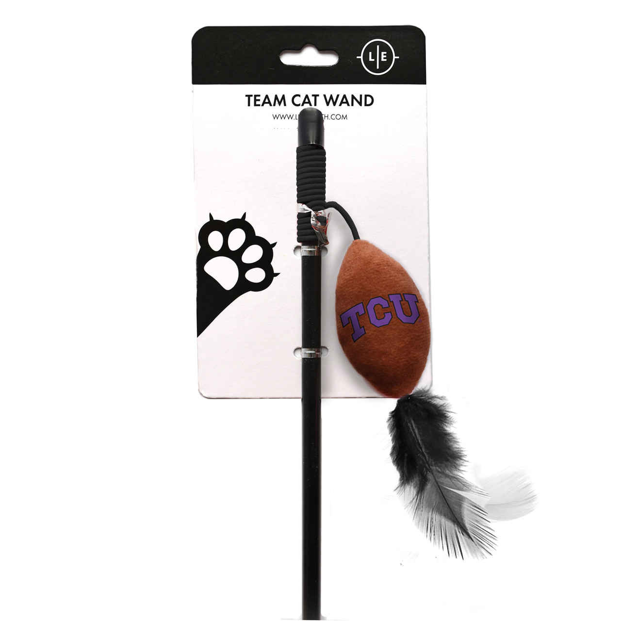 TCU Horned Frogs Cat Football Toy Wand Interactive Teaser