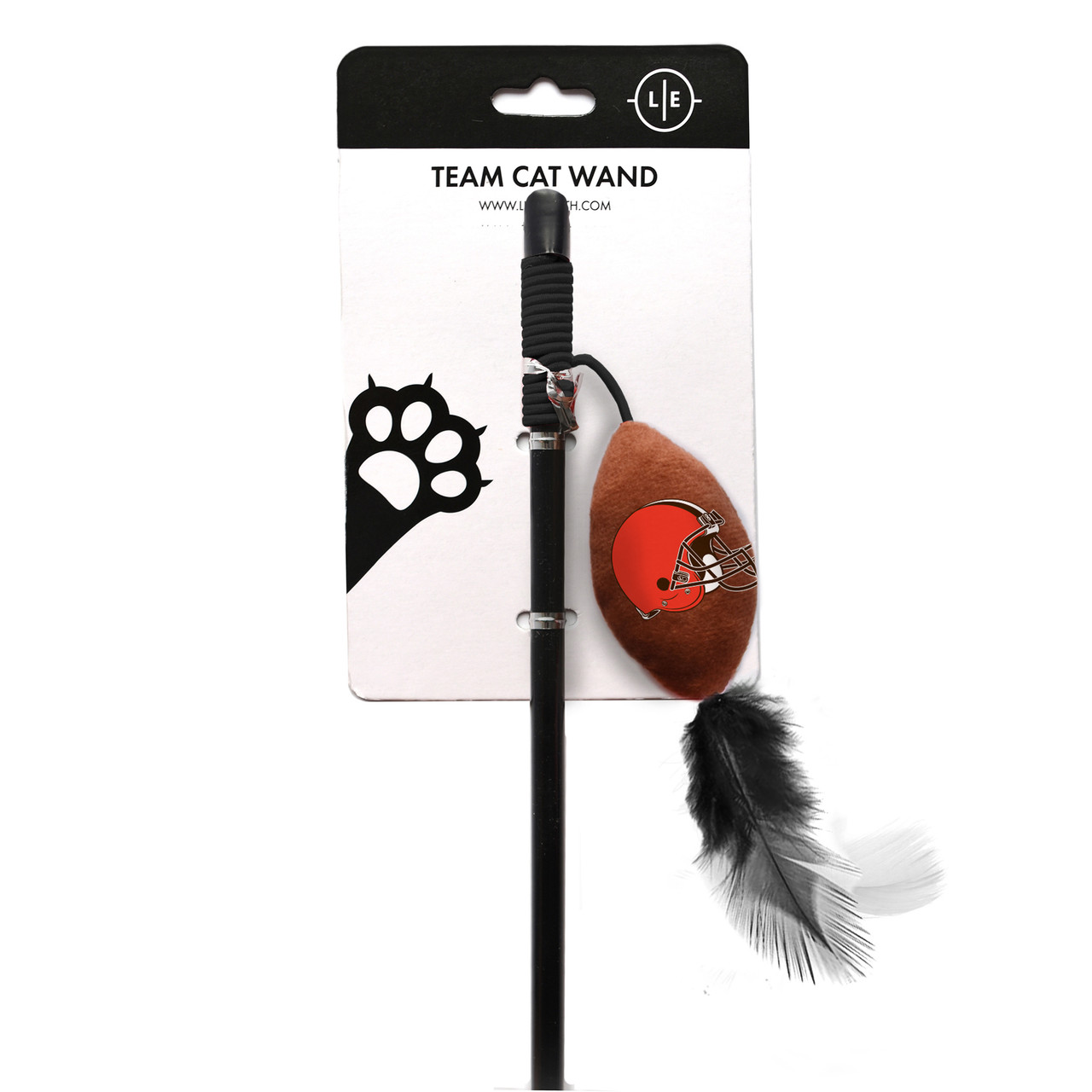 Cleveland Browns Cat Football Toy Wand Interactive Teaser