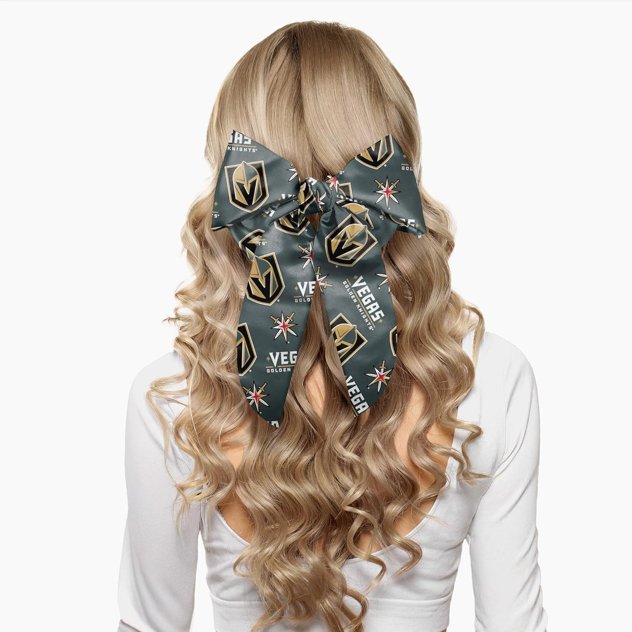 Vegas Golden Knights Big Bow Barrette Hair Clip Extra Large Vegas Golden Knights Big Bow Barrette Hair Clip Extra Large