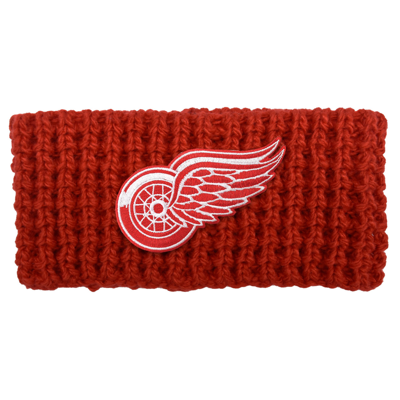 Detroit Red Wings Chunky Waffle Knit Headband w/ Embroidered Patch Big Detroit Red Wings Chunky Waffle Knit Headband w/ Embroidered Patch Big