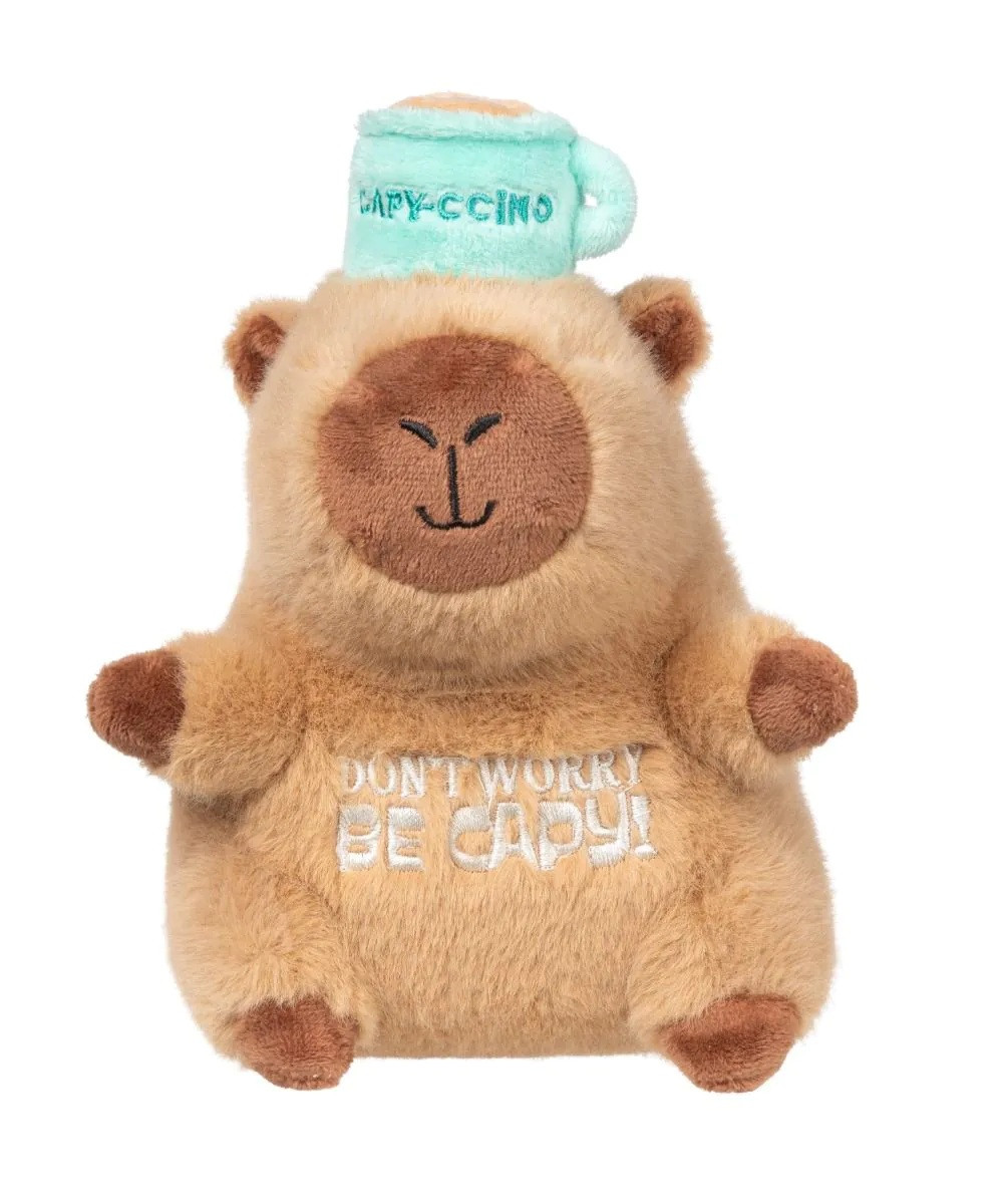 Capy-ccino Capybara Dog Toy Premium Furry Plush w/ Squeaker Non-Toxic
