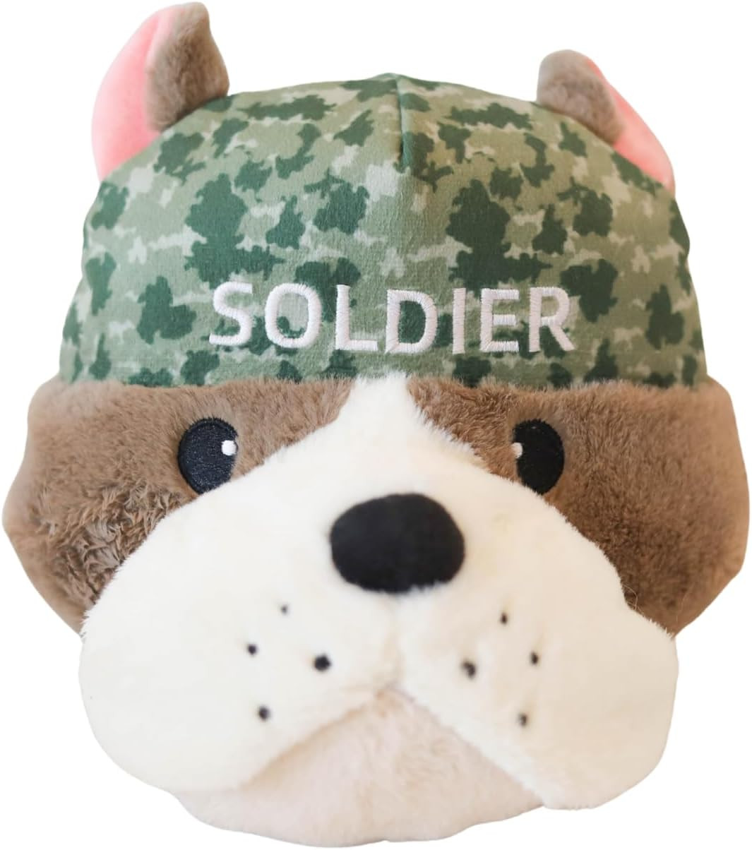 Ruffian Hero Military Soldier Dog Toy Premium Bulldog Plush w/ Tennis Ball