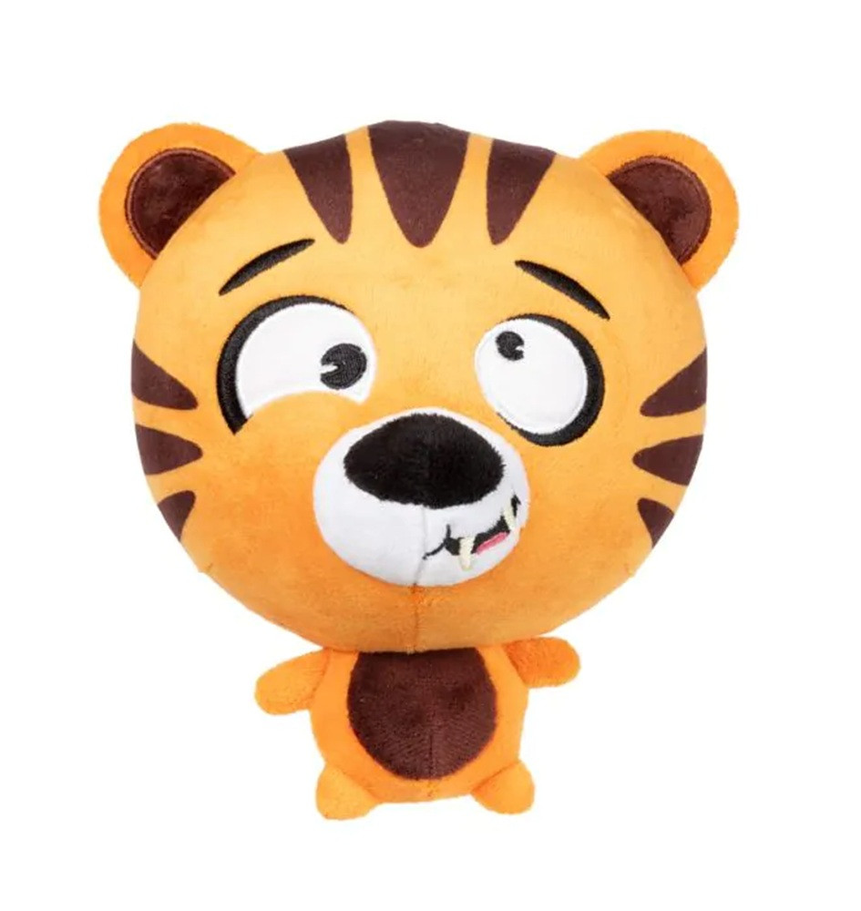 Roarnaldo Tiger Dog Toy Premium Big Head Plush w/ Squeaker Non-Toxic  