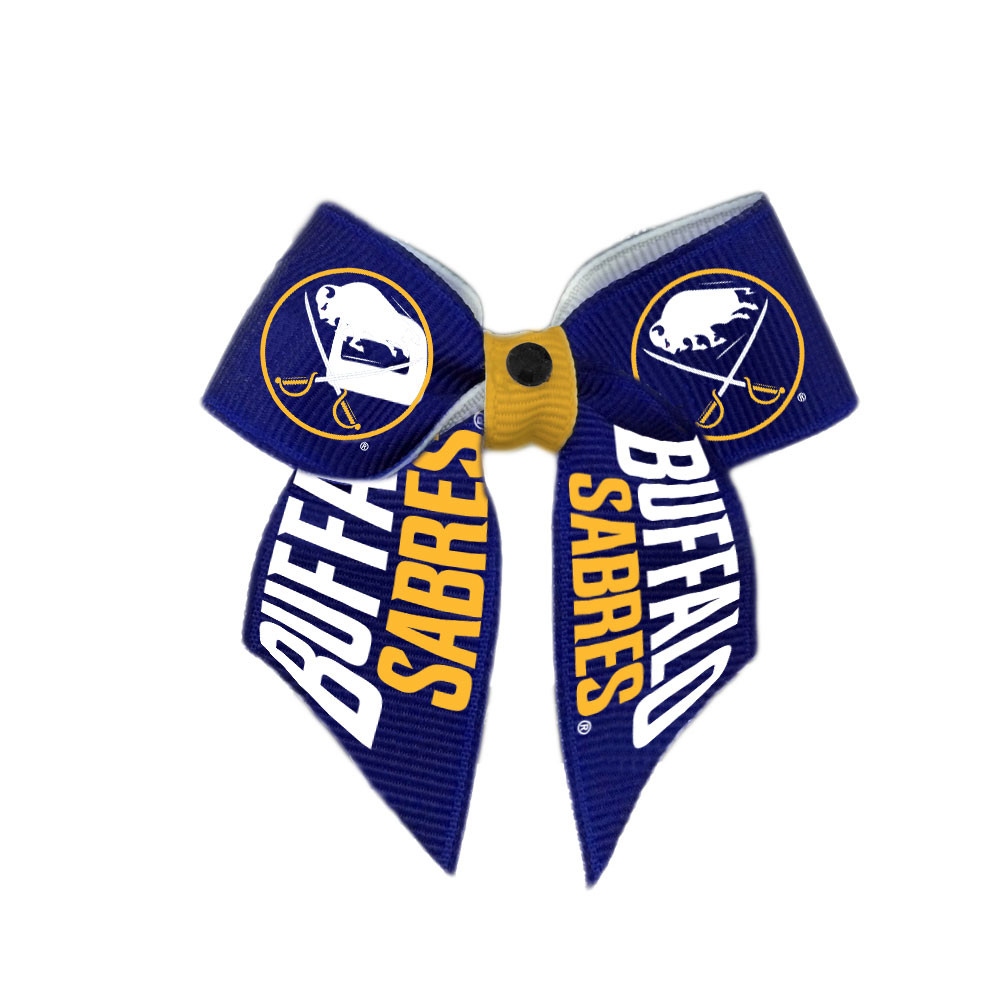 Buffalo Sabres Dog Cat Hair Bow w/ Rhinestone Accent Small USA Made