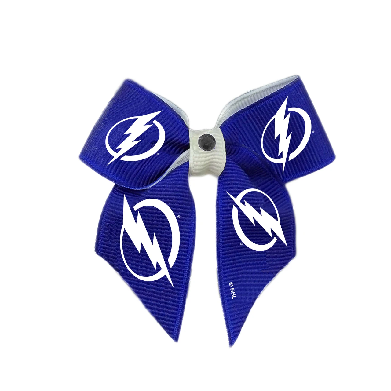 Tampa Bay Lightning Dog Cat Hair Bow w/ Rhinestone Accent Small USA Made