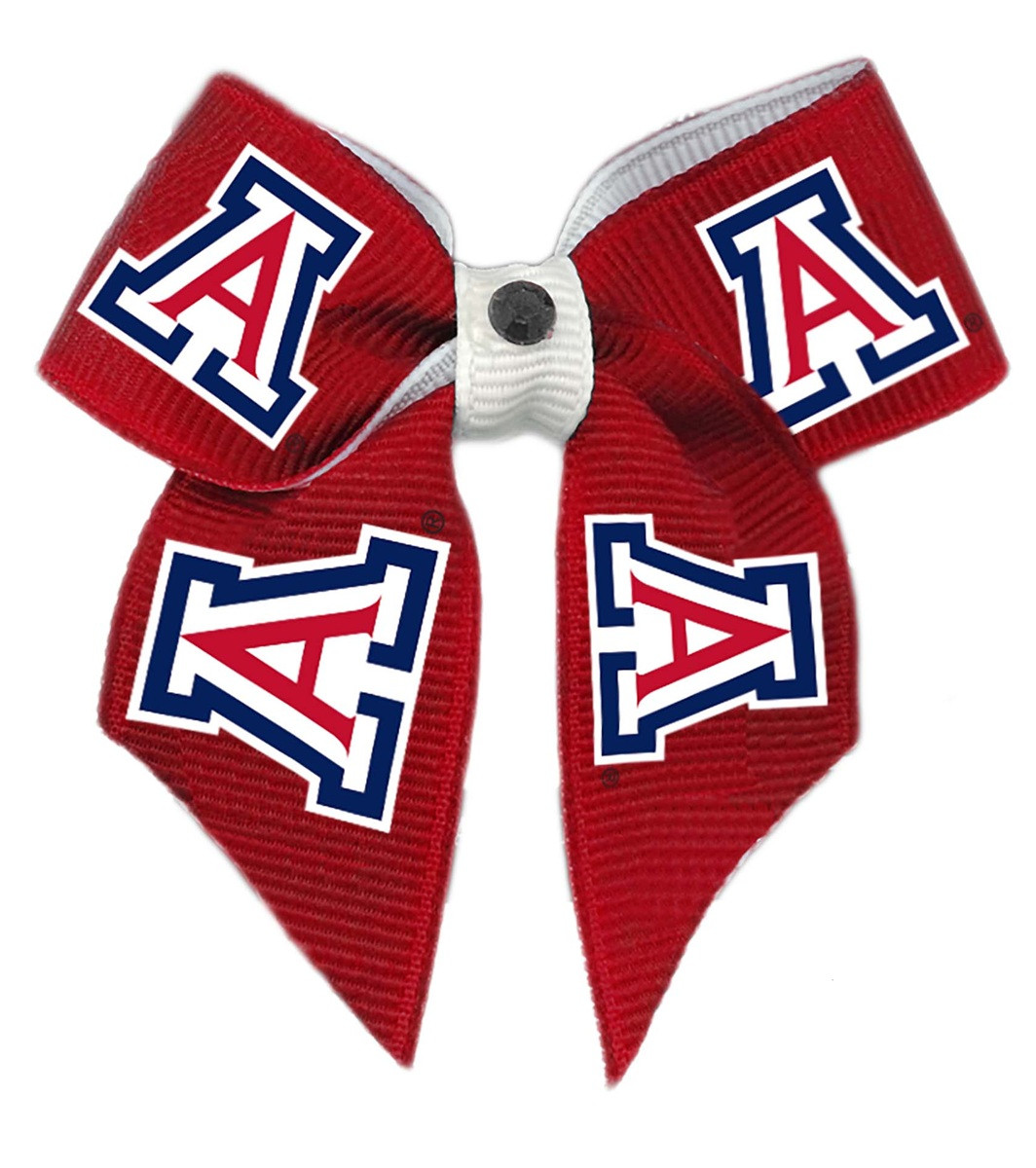Arizona Wildcats Dog Cat Hair Bow w/ Rhinestone Accent Small USA Made