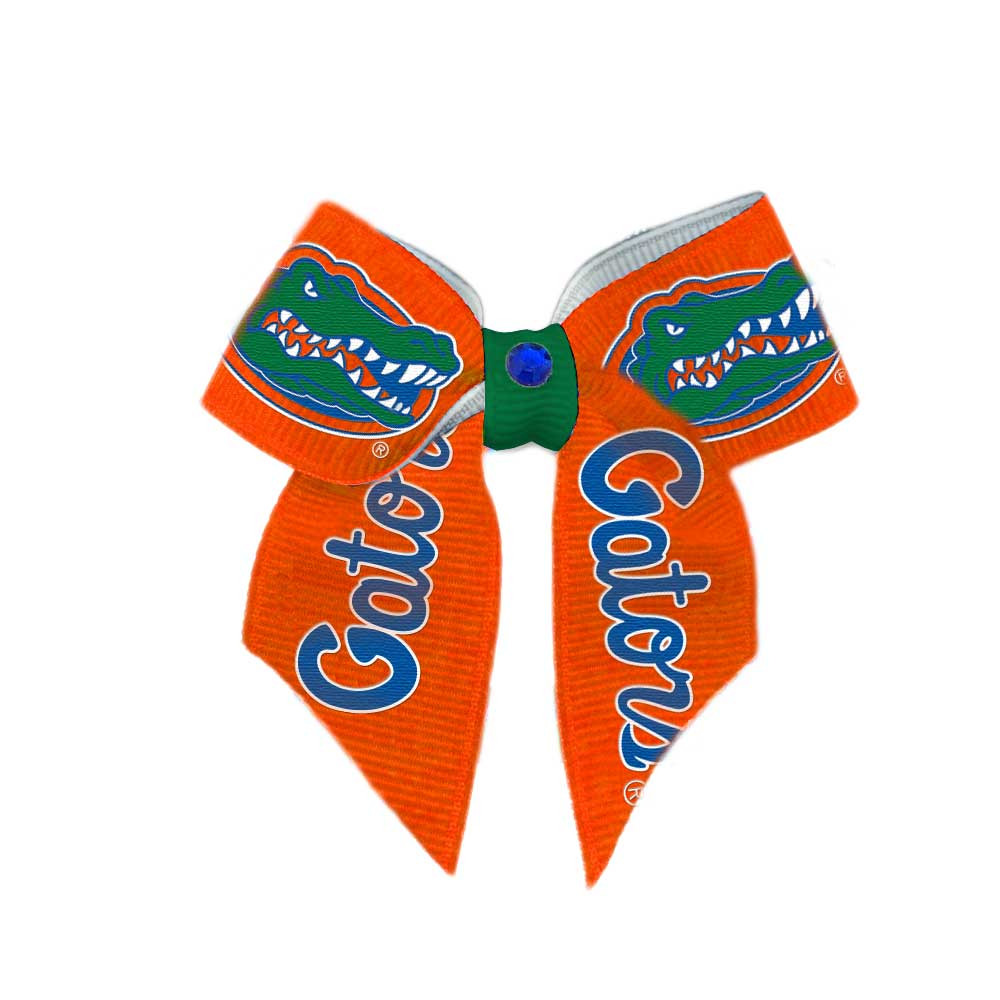 Florida Gators Dog Cat Hair Bow w/ Rhinestone Accent Small USA Made