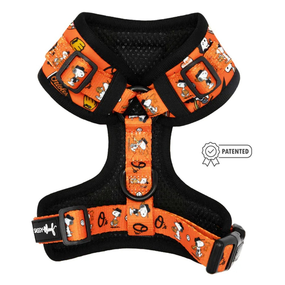 Baltimore Orioles Dog Harness Snoopy Baseball Premium Adjustable No Pull