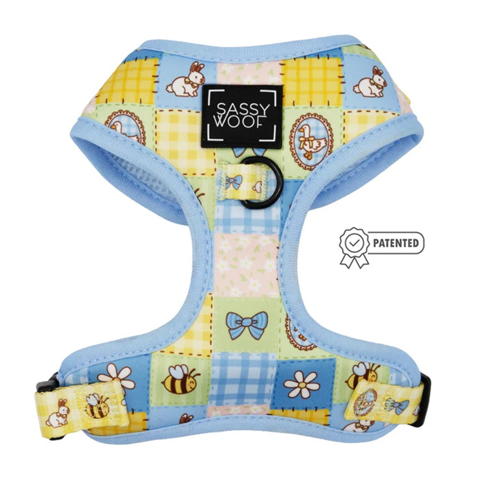 Patch Perfect Dog Harness Spring Blue Premium Adjustable No Pull