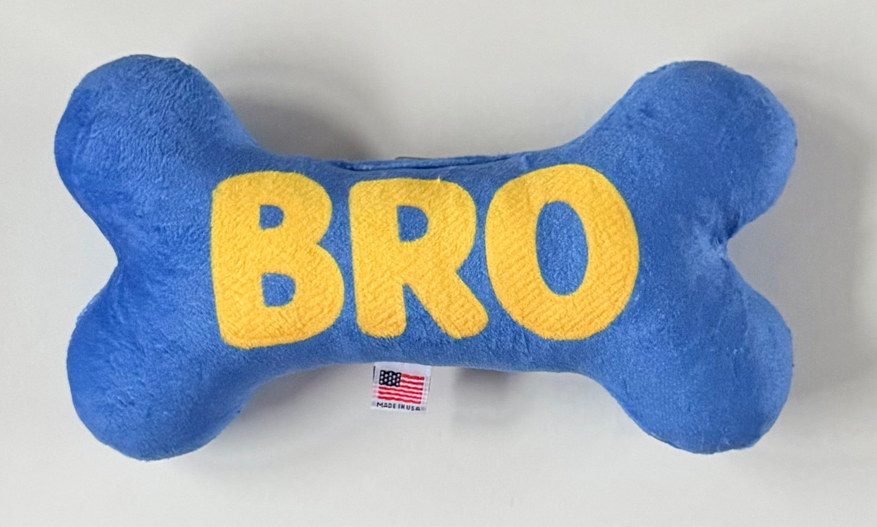 BRO Bone Dog Toy Premium Plush Buddy w/ Squeaker USA Made