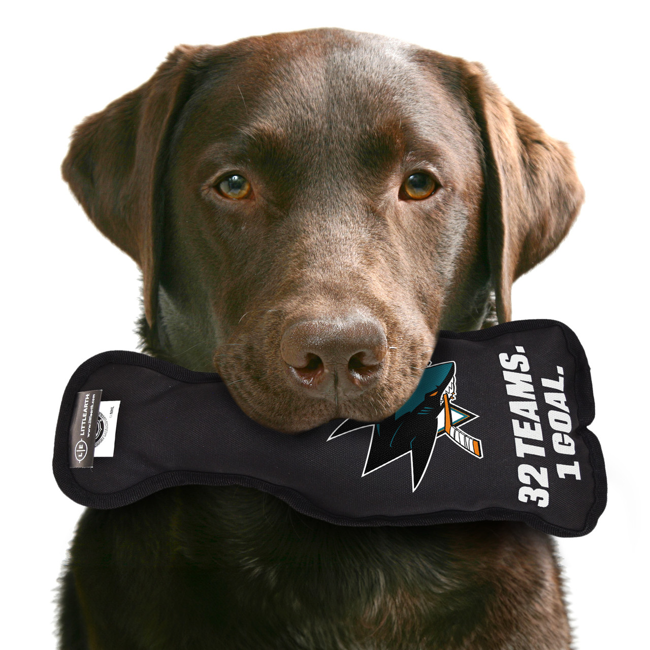 San Jose Sharks Stanley Cup Dog Toy Plush w/ Logo On Back & Squeaker