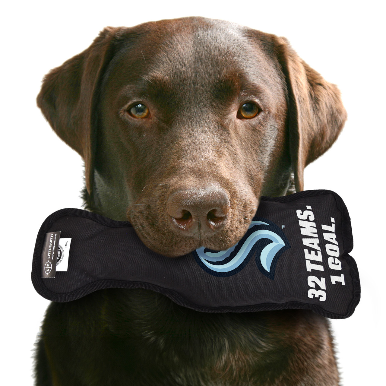 Seattle Kraken Stanley Cup Dog Toy Plush w/ Logo On Back & Squeaker