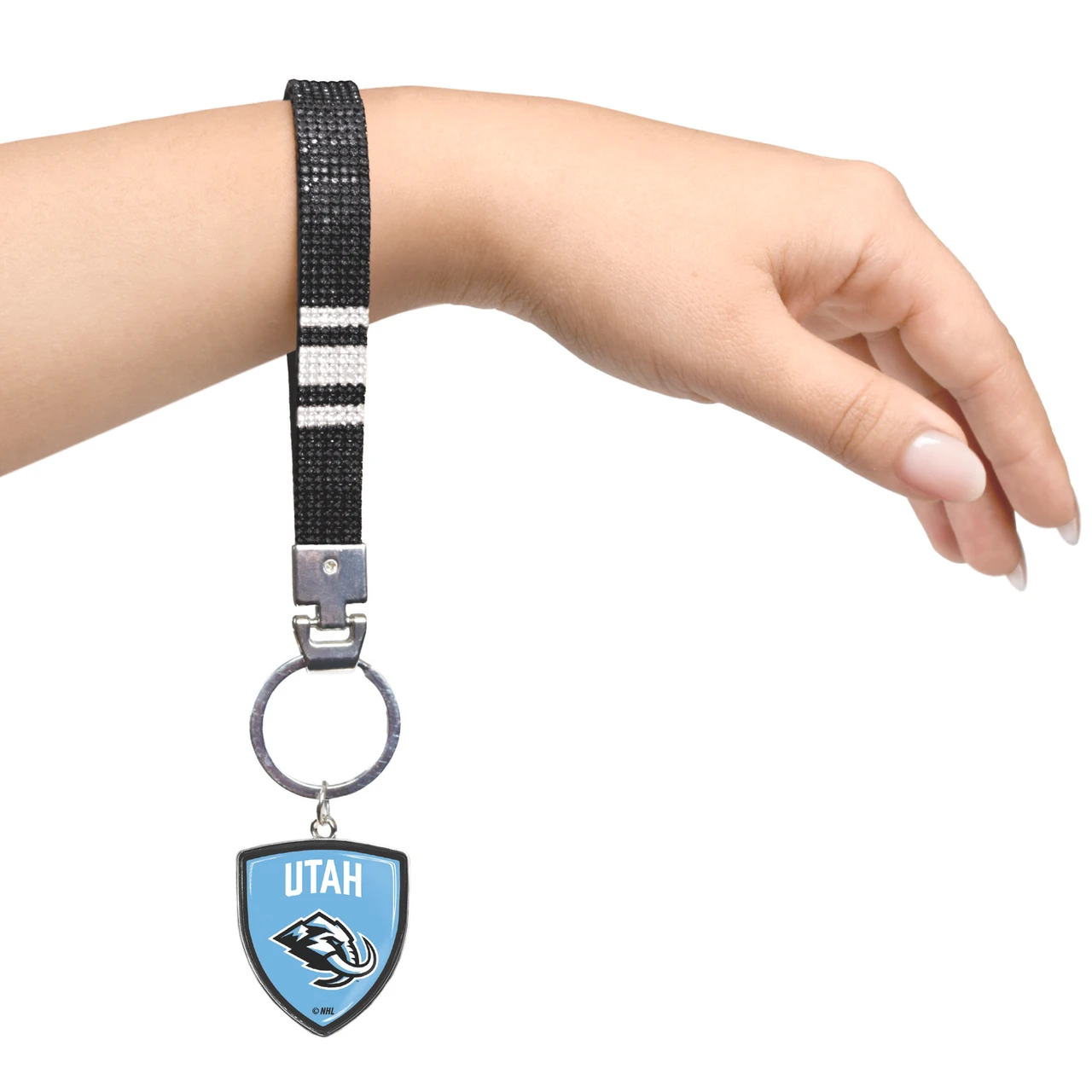 Utah Mammoth Crystal Wristlet w/ Shield Charm For Keys Purse Backpack