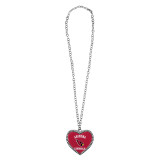 Arizona Cardinals Crystal Heart Necklace Large