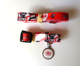 Cincinnati Reds Dog 3pc Pet Set Leash Collar ID Tag